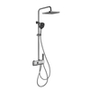 4 Functions Copper Gun Grey Rainfall Bathroom Shower Faucet Set New Design Thermostatic Shower Set