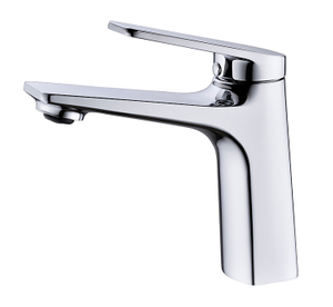 Contemporary Brass Hot And Cold Water Single Lever Chrome Bathroom Basin Faucet Mixer Tap