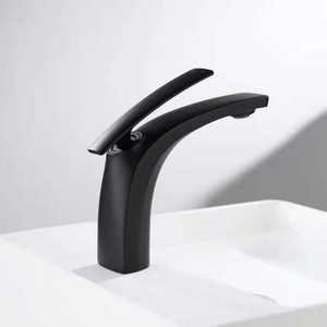 Modern Matte Black Single Lever Single Handle Deck Mounted Wash Mixer Tap Bathroom Sink Faucet