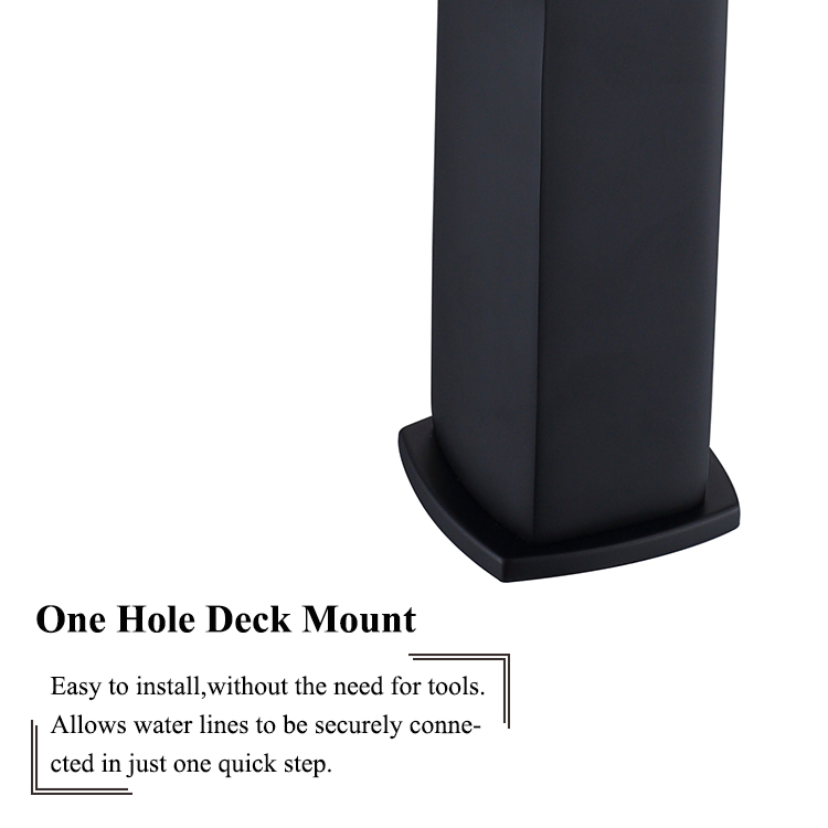Copper Matte Black Bathroom Faucet Modern One Hole Deck Mounted Basin Mixer