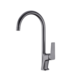 New Design Brass Gun Grey Kitchen Faucet Single Handle Deck Mounted Sink Mixer Tap